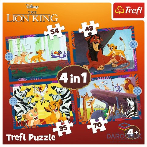 Trefl Puzzle Król Lew 4w1 el. Trefl (34653)