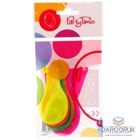 Arpex Balon gumowy neonowe fluorescencyjny 6 szt mix 240mm 9cal Arpex (K351)