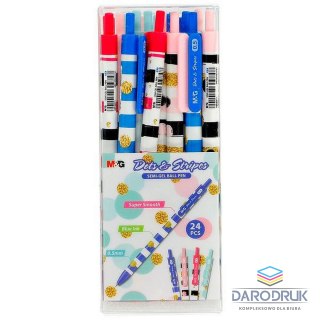 M&G Długopisy automatyczne Dots&Stripes ABP46471 M&G 0,5 mm niebieski wkład