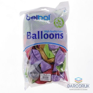 Partydeco Balon gumowy metalizowany 100 szt mix 12cal Partydeco (12m-000)