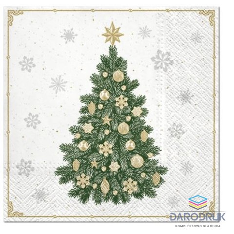 Paw Serwetki Lunch frosty tree biała papier [mm:] 330x330 Paw (SDL011400)