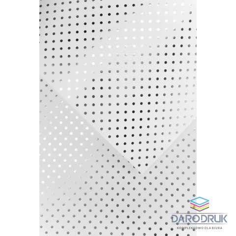 Galeria Papieru Papier ozdobny (wizytówkowy) A4 metaliczne kropki srebrny srebrny 200g Galeria Papieru (208933)