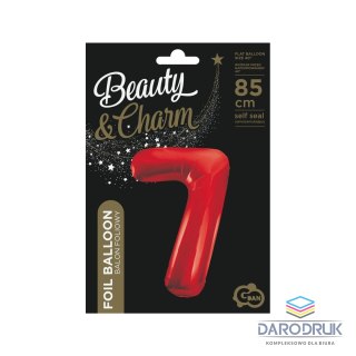 Godan Balon foliowy cyfra 7 czerwona 85cm 40cal Godan (BCHCW7)