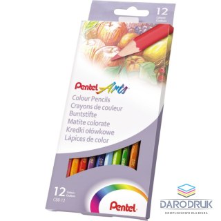 Pentel Kredki ołówkowe 12 kol. Pentel (CB8-12U)