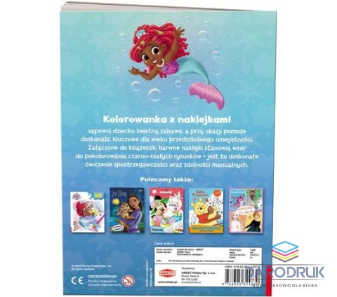 Ameet Książka dla dzieci Disney. Ariel Kolorowanka z Naklejkami Ameet (NA-9133)