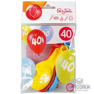 Arpex Balon gumowy z nadrukiem cyferki - 40 (3 szt.) mix 280mm Arpex (KB2013-40-9944)