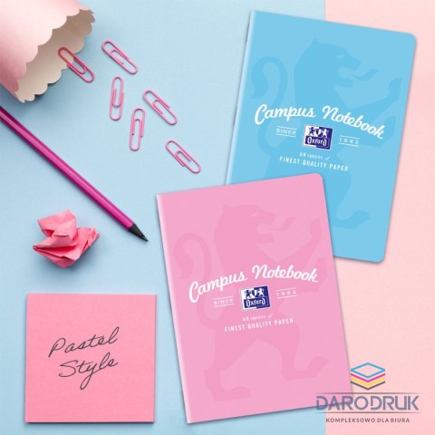 Oxford Zeszyt A4 CAMPUS PASTEL 60k. 90g krata [mm:] 207x294 Oxford (400160108)