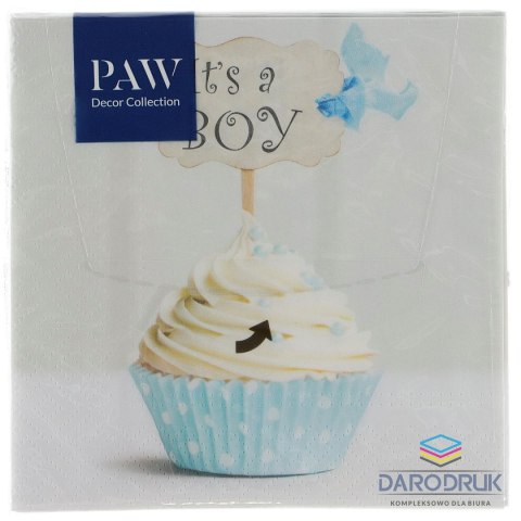 Paw Serwetki Lunch Blue cupcake mix bibuła [mm:] 330x330 Paw (SDL150800)