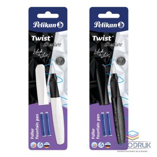 Pelikan Pióro wieczne Twist P457 M Biał/czar + 2 naboje 824637 Pelikan (300009999)