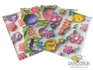 Adar Teczka plastikowa na suwak w kwiaty A4 mix [mm:] 210x297 Adar (601666)