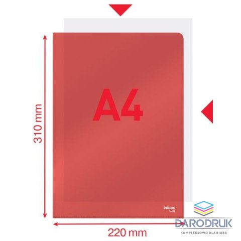 Esselte Ofertówka A4 kolor: czerwony typu L 150 mic. Esselte (55433)