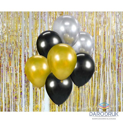 Godan Balon gumowy Bukiet balonowy złoto-srebrno-czarny, 7 szt. miedziana 300mm 12cal Godan (BB-ZSC7)
