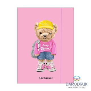 Narcissus Teczka kartonowa na gumkę Teddies& Miś Urszula A4 mix 270g Narcissus