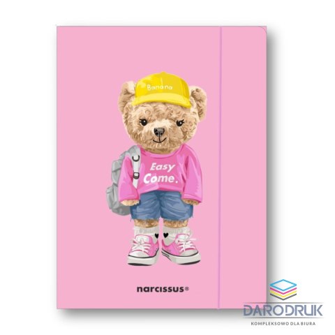 Narcissus Teczka kartonowa na gumkę Teddies& Miś Urszula A4 mix 270g Narcissus