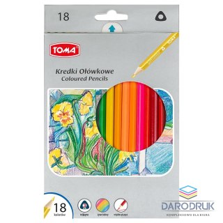 Toma Kredki ołówkowe trójkątne 18 kol. Toma