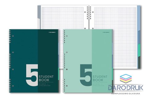 Top 2000 Kołozeszyt (kołonotatnik) A5 STUDENTBOOK 5 przdmiotów 100k. 70g krata Top 2000 (400179524)