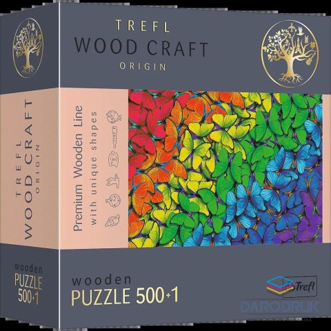 Trefl Puzzle przestrzenne drewniane Tęczowe motyle 501 el. Trefl (20159)