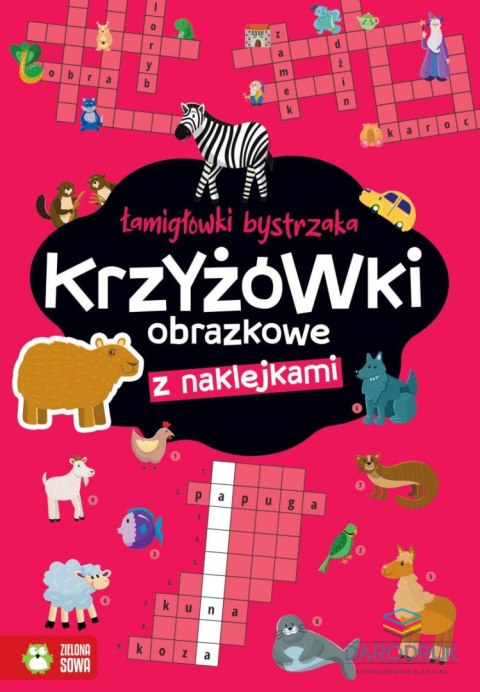 Zielona Sowa Książeczka edukacyjna Łamigłówki bystrzaka Krzyżówki obrazkowe Zielona Sowa