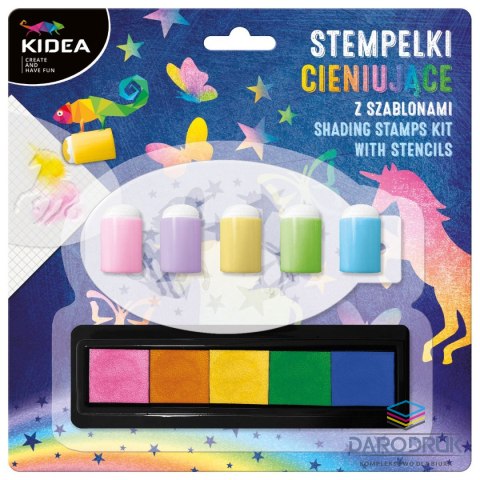 Derform Zestaw kreatywny Kidea STEMPELKI CIENIUJĄCE Z SZABLONAMI Derform (SCSKA)