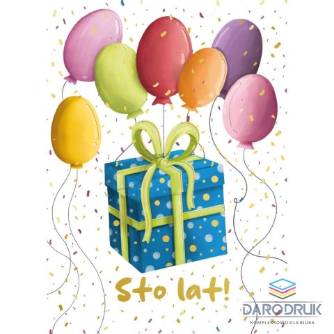 Henry Kartka składana B6 KARNET B6 PREZENT Z BALONAMI Henry (5907465668668)