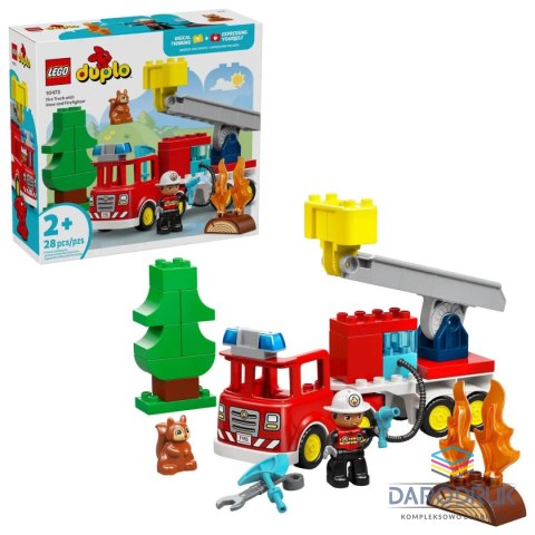 Lego Klocki konstrukcyjne Duplo Wóz strażacki z wężem i strażakiem Lego (10473)