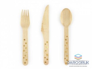 Partydeco Sztućce Gwiazdki, złoty, 16cm Partydeco (SDR4-019)