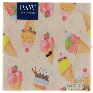 Paw Serwetki Lunch Ice Cream mix papier [mm:] 330x330 Paw (SDL301600)