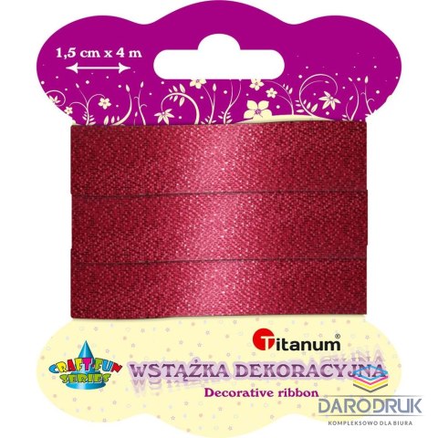 Titanum Wstążka Craft-Fun Series 15x4 [mm x m] czerwona Titanum (344539)