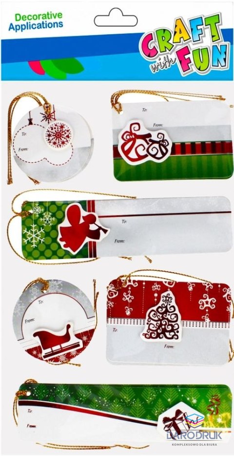 Craft Fun Bileciki do prezentów 12szt. Boże Narodzenie Craft Fun (501895)
