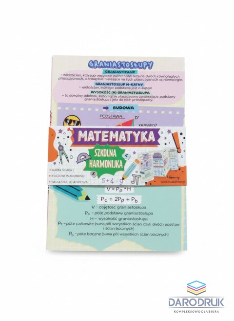 Henry Książeczka edukacyjna Ściąga harmonijka Matematyka ostrosłupy i granisatosłupy Henry (5905701489190)