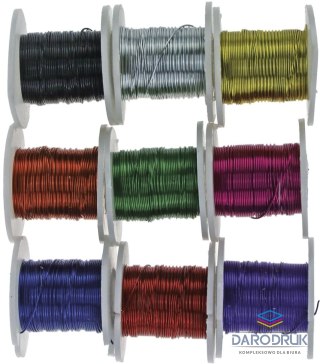 Titanum Drucik Craft-Fun Series florystyczny 9szt/0,3mmx3m kolor: mix metalizowany 300mm 3 m Titanum