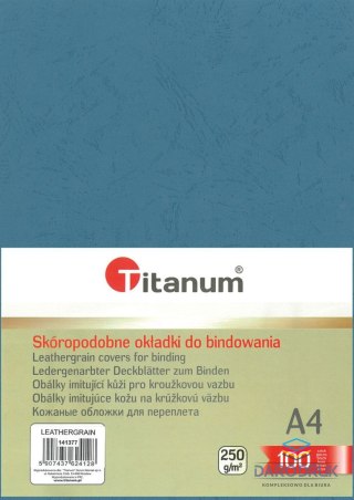 Titanum Karton do bindowania A4 skóropodobny niebieski 250g Titanum
