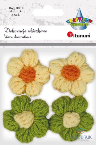 Titanum Ozdoba metalowa Craft-Fun Series kwiaty z włóczki Titanum (24BR0201-206)