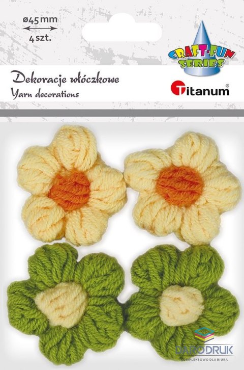 Titanum Ozdoba metalowa Craft-Fun Series kwiaty z włóczki Titanum (24BR0201-206)