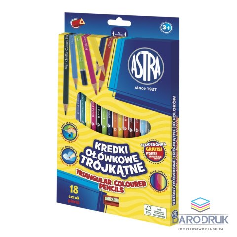 Astra Kredki ołówkowe trójkątne 18 kol. Astra (312023001)