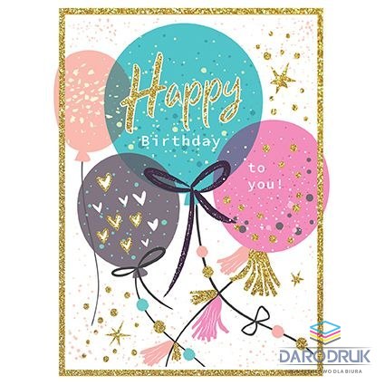 Henry Kartka składana B6 Karnet B6 BALONY BROKAT Henry (5905701481958)