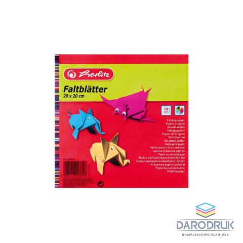 Herlitz Zeszyt papierów kolorowych 20x20 origami 247619 [mm:] 200x206 Herlitz (300003930)