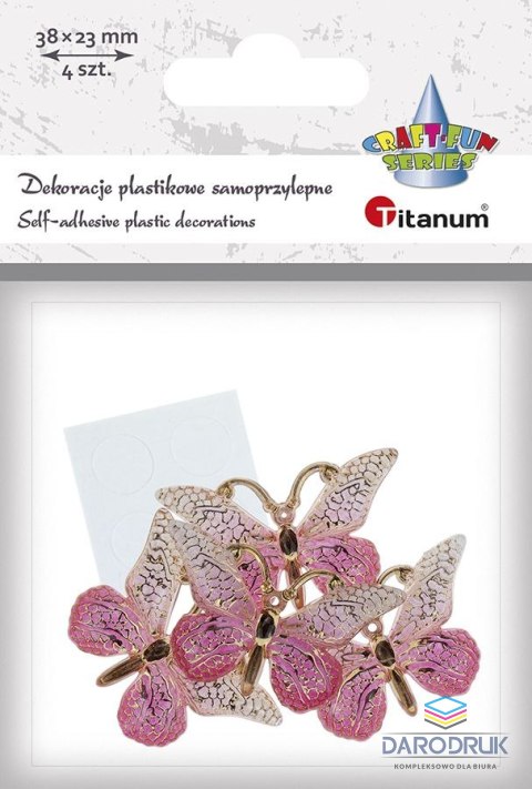 Titanum Dekoracja Craft-Fun Series Motyle plastikowe samoprzylepne Titanum (2324012-1)