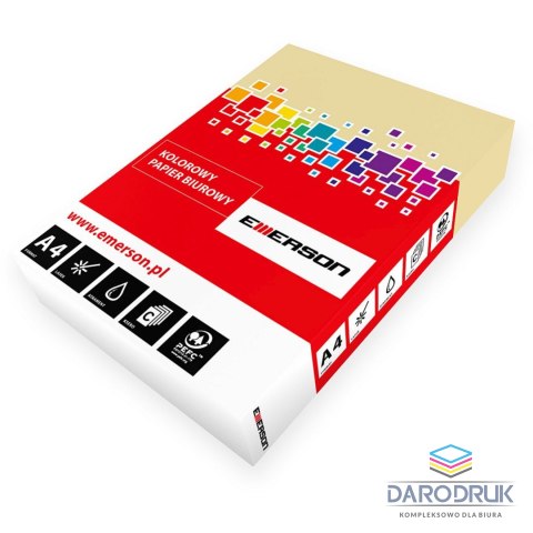 Emerson Papier kolorowy A4 kolorowy 4002 kremowy 250k. 80g Emerson (xem408002)