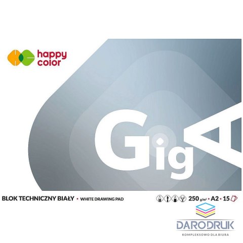 Happy Color Blok techniczny A2 biały 250g 15k Happy Color (HA 3725 4060-00)