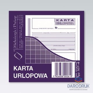 Michalczyk i Prokop Druk offsetowy 2/3 A6 Karta urlopowa 40k. Michalczyk i Prokop (507-6)