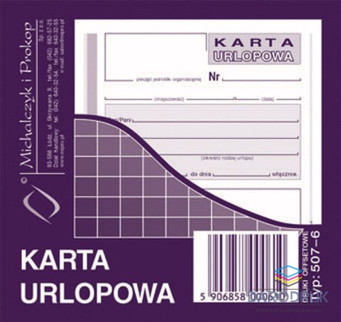 Michalczyk i Prokop Druk offsetowy 2/3 A6 Karta urlopowa 40k. Michalczyk i Prokop (507-6)
