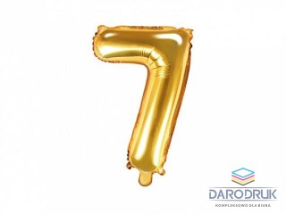 Partydeco Balon foliowy cyfra 7 złota 14cal Partydeco (FB10M-7-019)