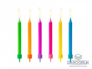Partydeco Świeczka urodzinowa Kolorowe, mix 6 kolorów 6,5cm/6szt. Partydeco (SCP-4)