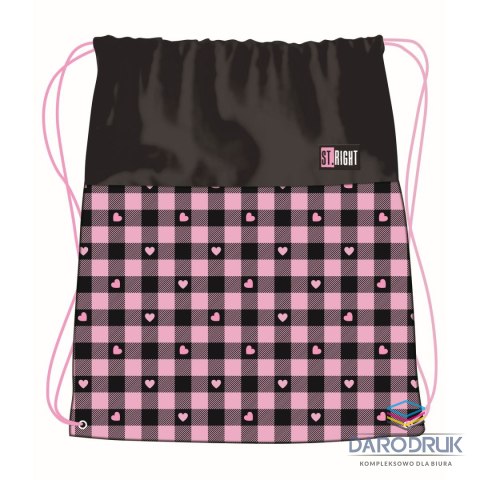 St.Right Worek na buty PINK CHECKERED fartuszek ochronny St.Right