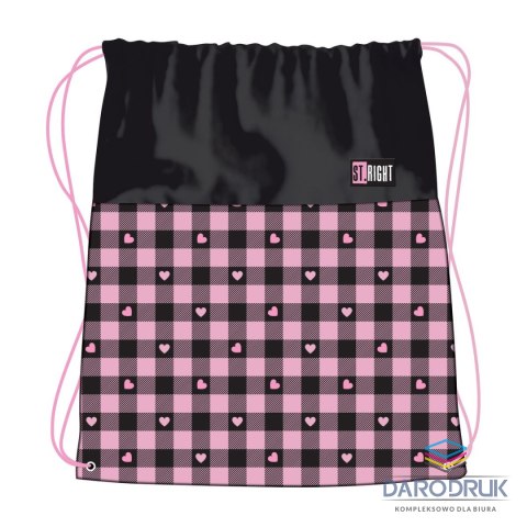 St.Right Worek na buty PINK CHECKERED fartuszek ochronny St.Right