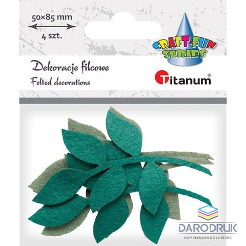Titanum Ozdoba filcowa Craft-Fun Series liście z gałązką Titanum (19YJ-013)