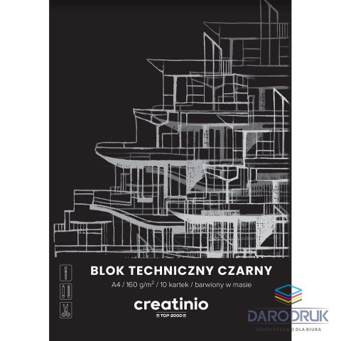 Top 2000 Blok techniczny Creatinio A4 czarny 160g 10k Top 2000 (400176681)