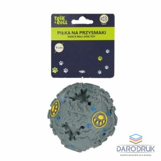 Trik Roll Gadżet Piłka dla psa z dźwiękiem 9cm na przysmaki szara Trik Roll (560688)