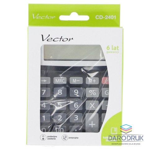 Vector Kalkulator kieszonkowy Vector (KAV CD-2401 BLK)